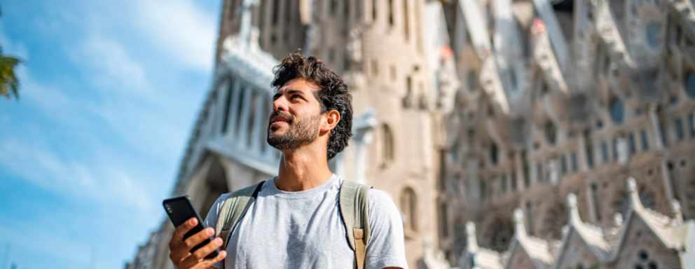 College student studying abroad in Barcelona