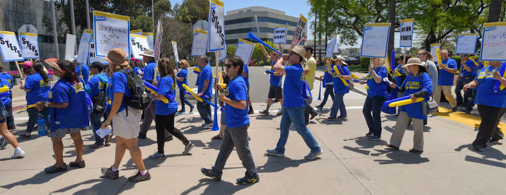 CSU Employees Union rallying outside of Chancellor's Office
