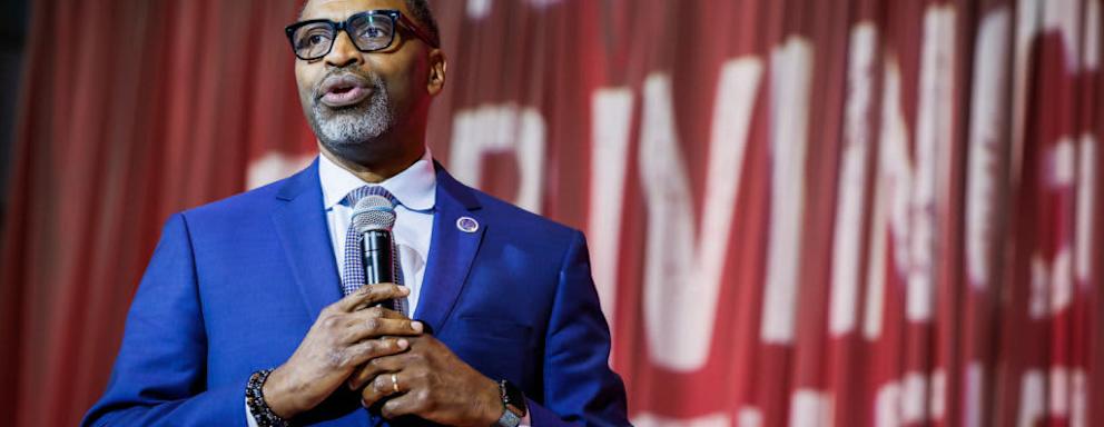 NAACP President Derrick Johnson speaks to attendees at the NAACP National Convention