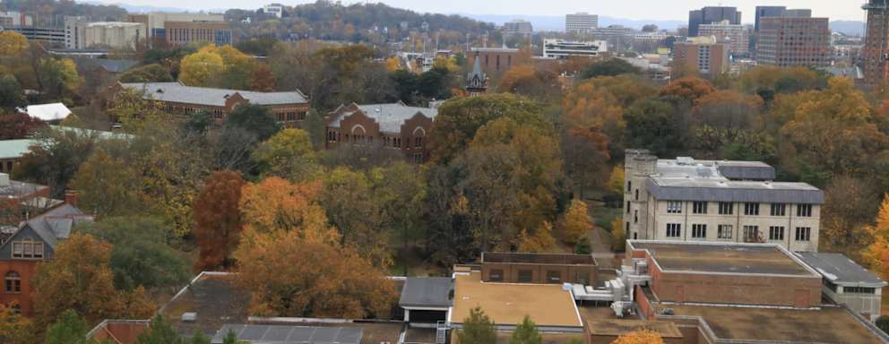 Campus of Vanderbilt University, high angle view