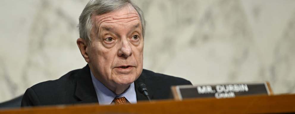 United States Senator Dick Durbin attends a hearing in the Hart Senate Office Building on Capitol Hill in Washington, DC, on December 5, 2023.
