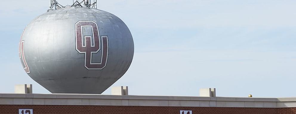 Tower outside of Gaylord Family-Oklahoma Memorial Stadium on the Oklahoma University campus.