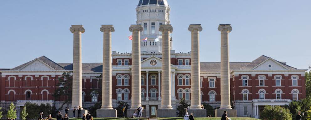 Exterior of Faurot Field/Memorial Stadium on the University of Missouri campus in Columbia, Missouri.