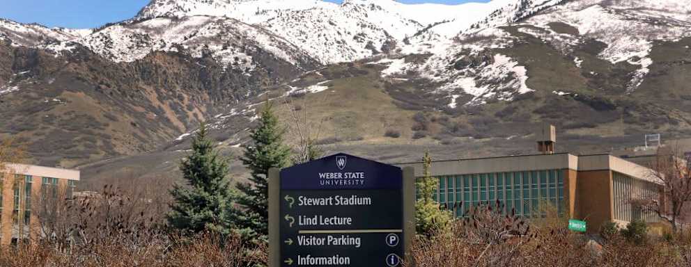 Weber State University is a public university in Ogden, Utah, north of Salt Lake City. It enrolls about 30,000 students annually.