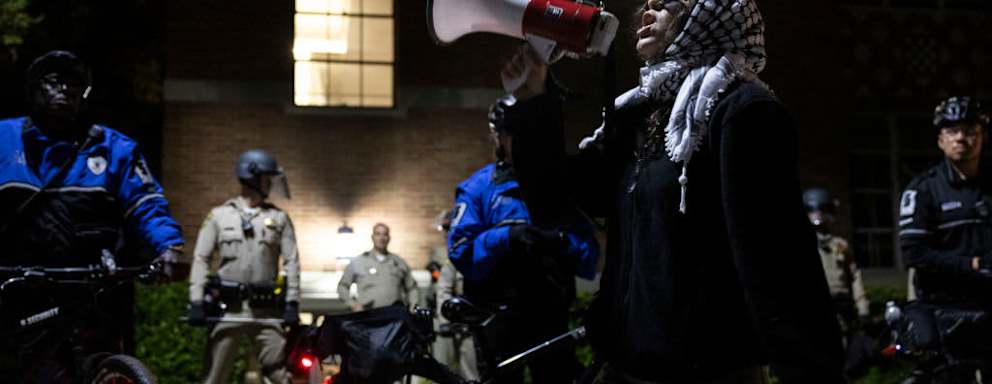 Pro-Palestinian protestors on UCLA campus