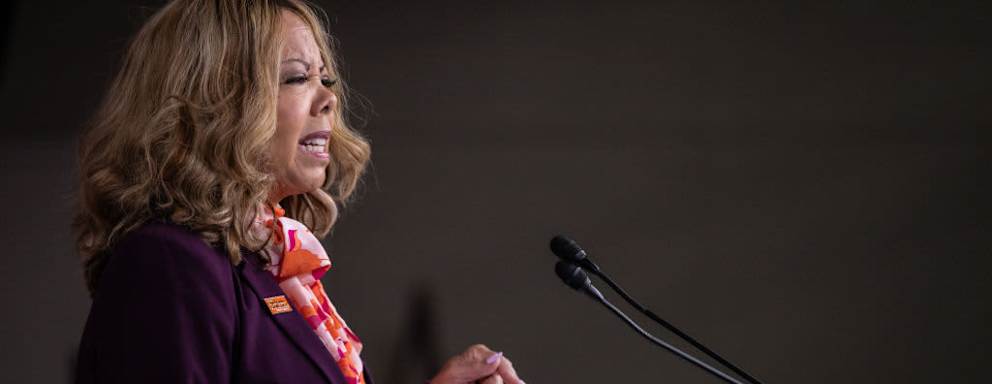 Rep. Lucy McBath (D-GA) speaks during a press conference discussing gun violence prevention on Capitol Hill on June 13, 2024 in Washington, DC.
