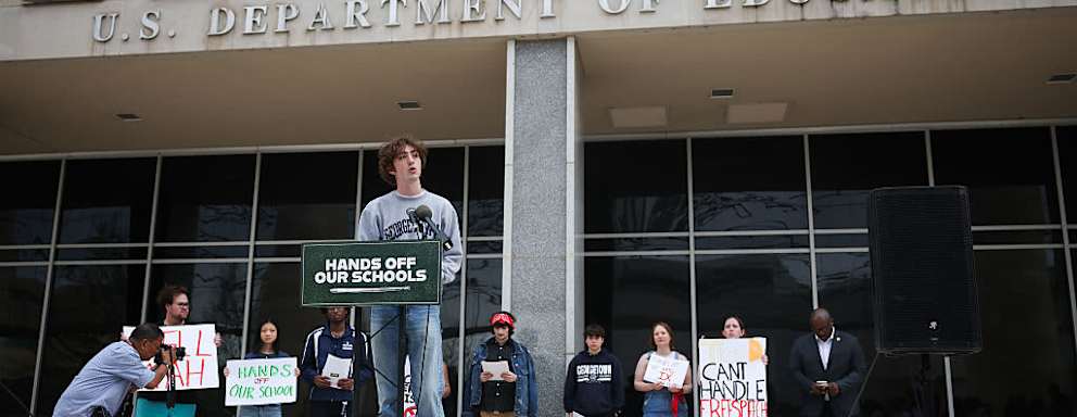 Students Rally For The Department Of Education As Trump Administration Threatens Cuts