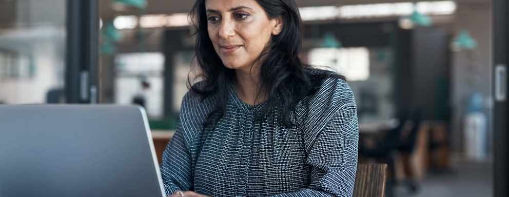 Business person using laptop