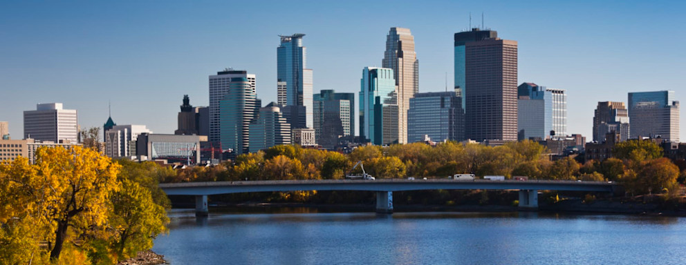 Minneapolis, Minnesota city skyline during the day