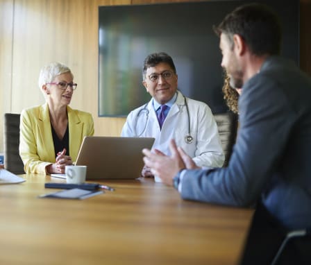 Hospital administrators in a meeting