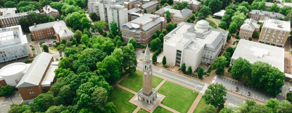 UNC Chapel Hill campus in the spring