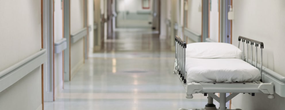 Empty hospital hallway