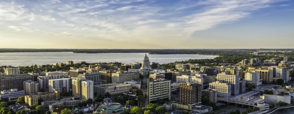 Madison, Wisconsin at sunset