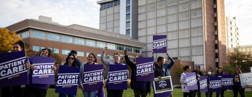 Kaiser Permanente healthcare workers celebrating