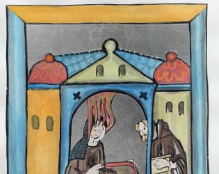 An artist's depiction of Hildegard of Bingen