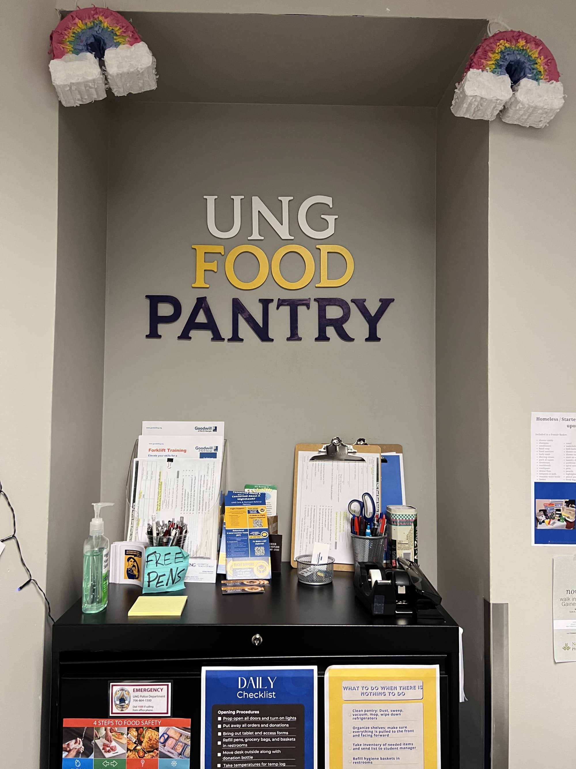 UNG food pantry staff admin station.