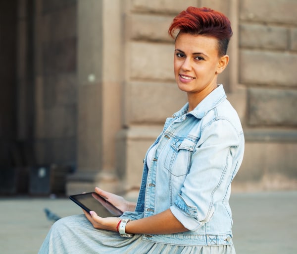 Person using tablet