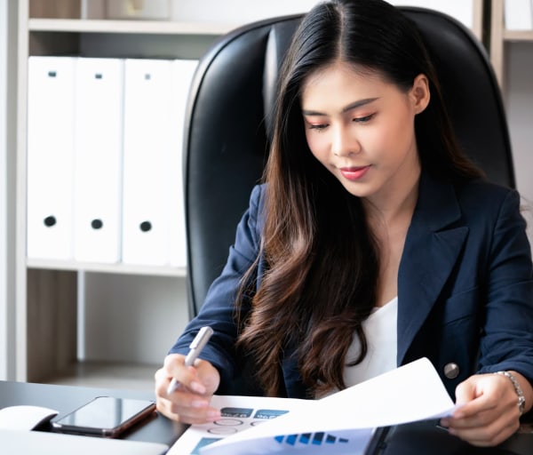 Woman working at desk