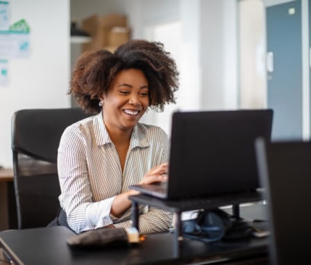 Black businesswoman working in office having a video conference. Image credit: Luis Alvarez / DigitalVision / Getty Images