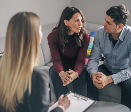 Sex therapist speaking to a couple