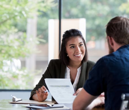 Man and woman in professional meeting