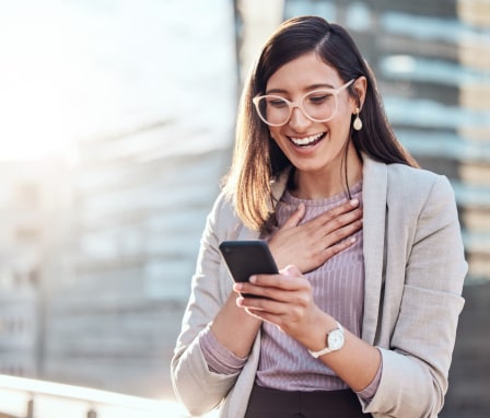 Woman talking on iPhone