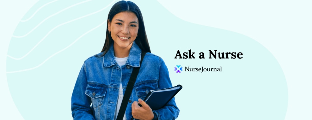 Student holding notebook and smiling with text overlay: