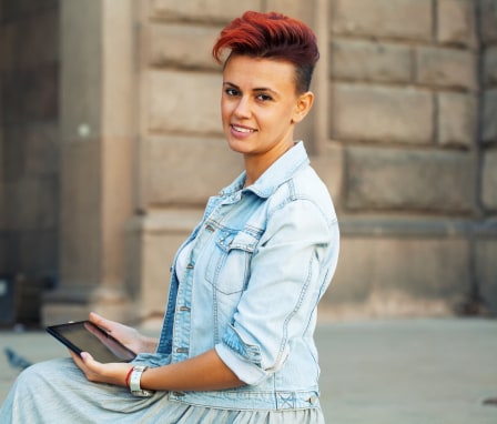 Person using tablet