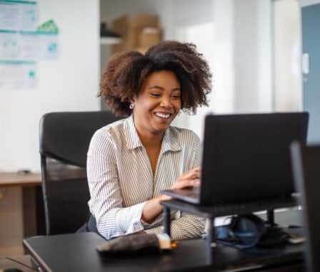 Black businesswoman working in office having a video conference. Image credit: Luis Alvarez / DigitalVision / Getty Images