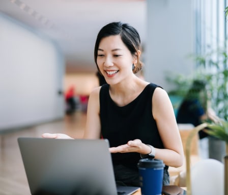 Woman using laptop