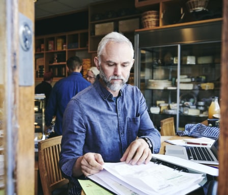 Man working on laptop