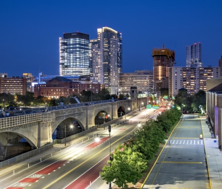 Cambridge, Mass. skyline at night