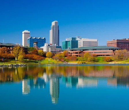 Omaha, Nebraska skyline in autumn