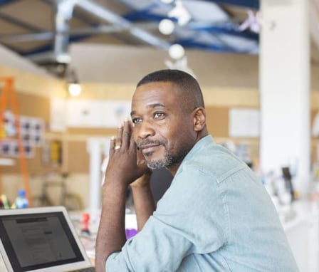 Man working on laptop