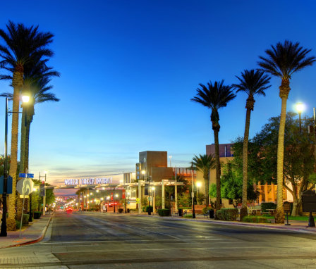 Street in Henderson, Nevada at dusk