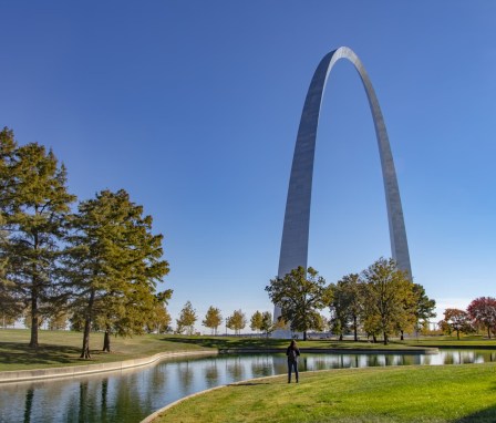 The Gateway Arch in the fall