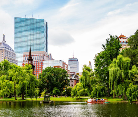 Boston Public Garden on a sunny day