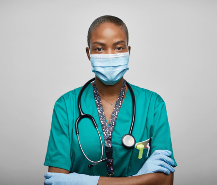 Nurse posing for picture