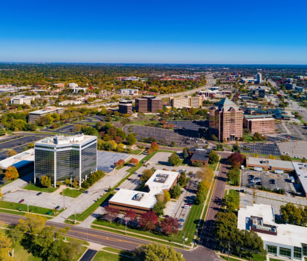 Aerial view from Overland Park in Kansas