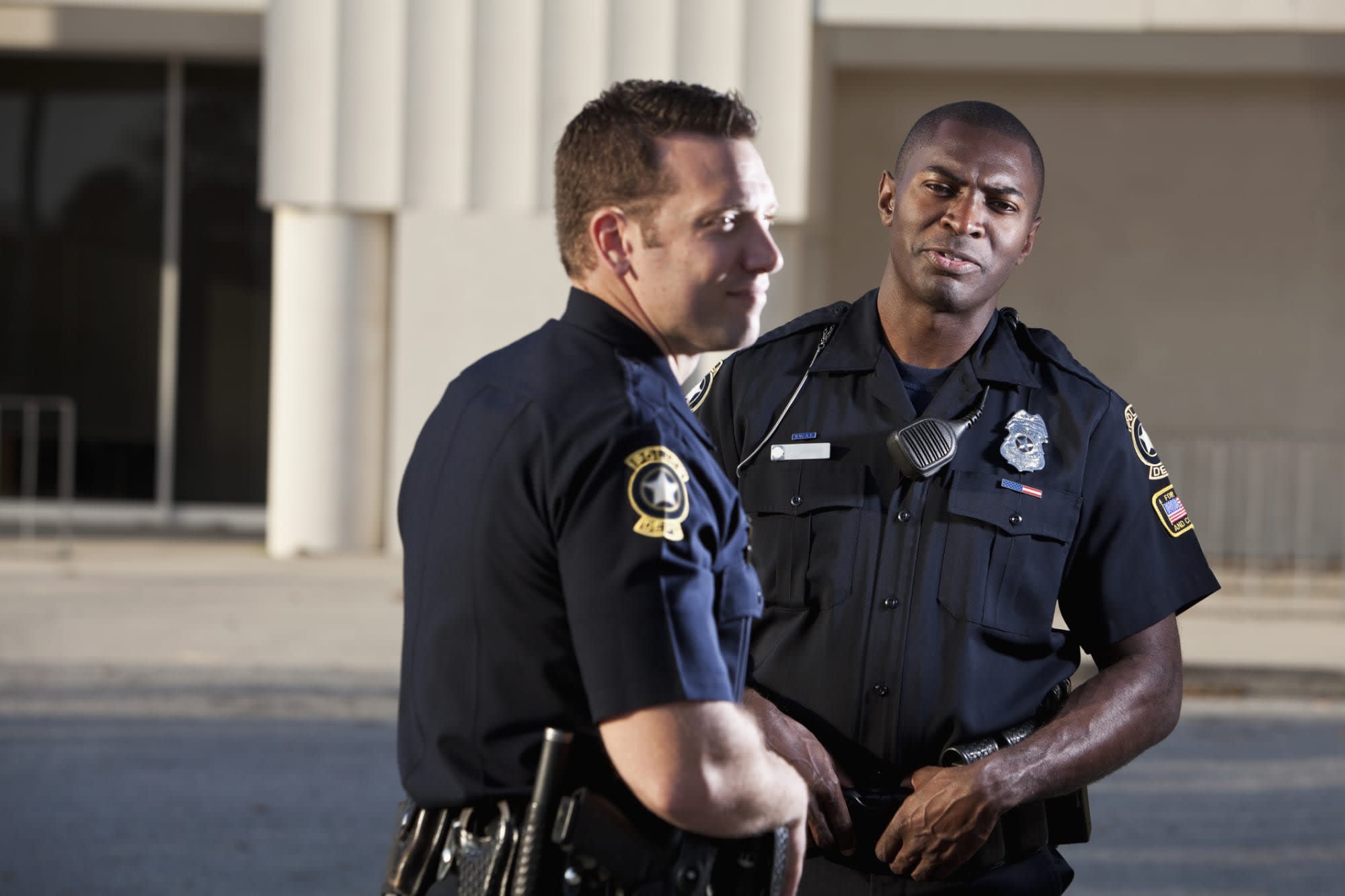 Two police officers talking