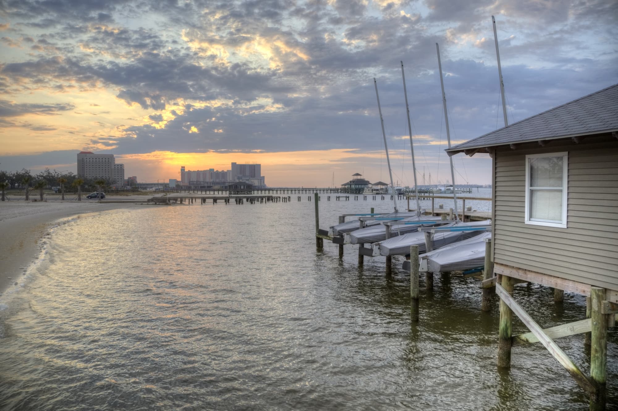 Morning light along the coast in the Gulf of Mexico