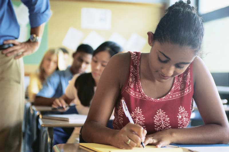 Student in class