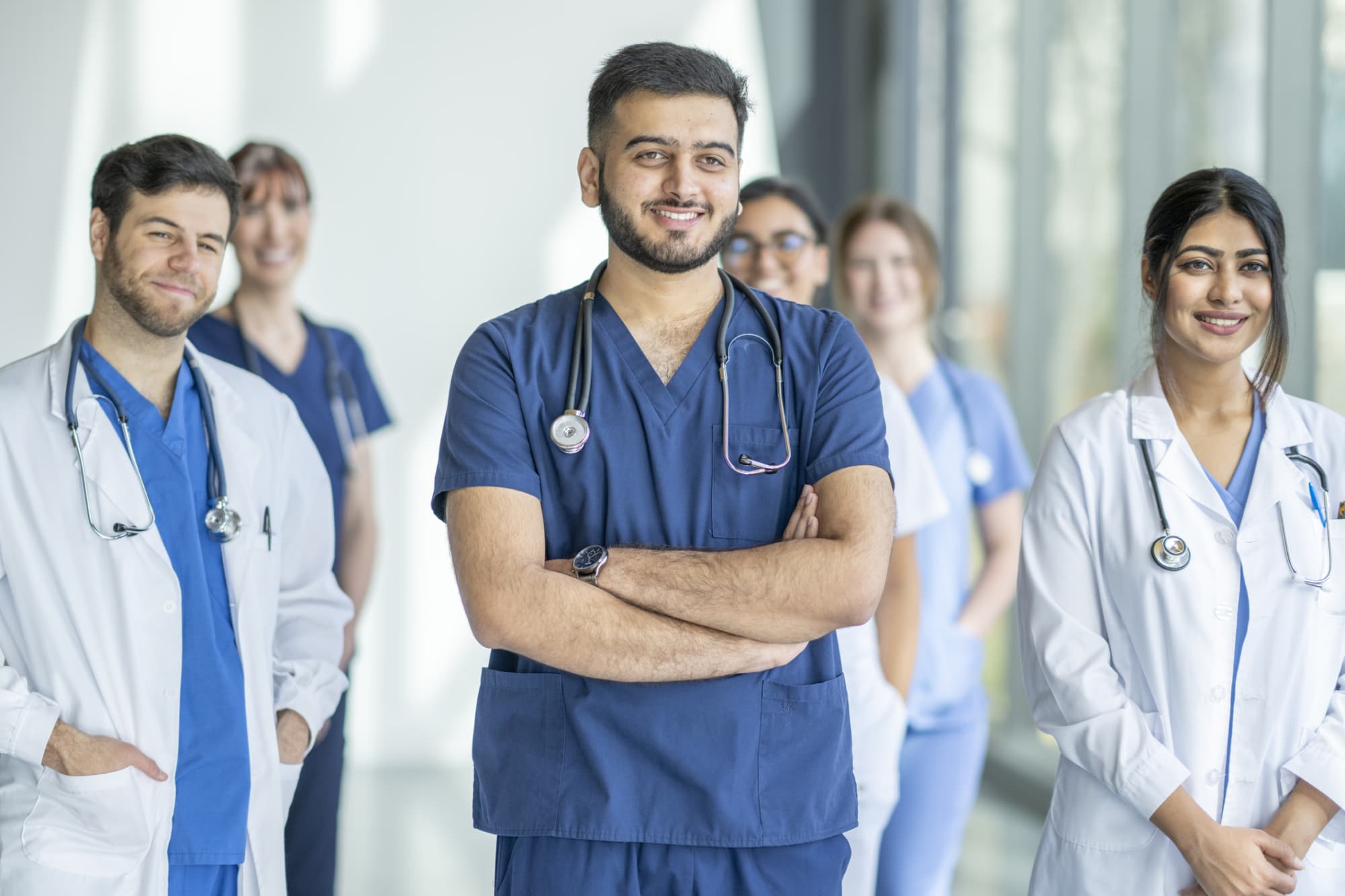 Group of nurses standing together and smiling