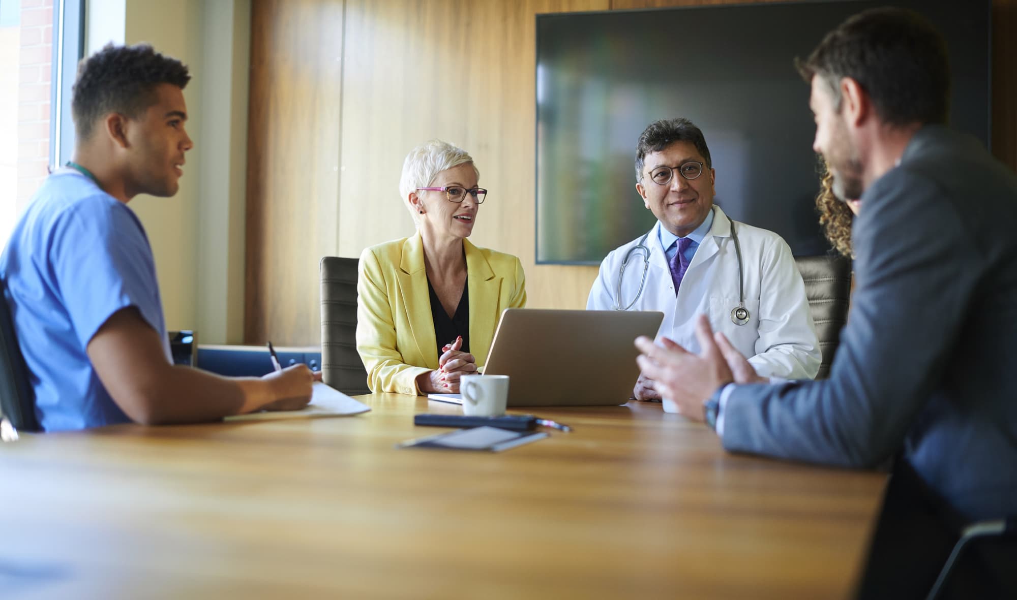 Hospital administrators in a meeting