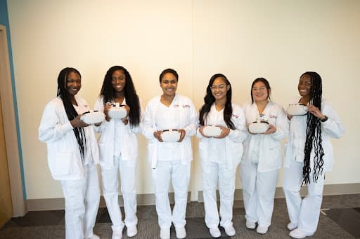 Group photo of students who participated in a virtual reality hospital for a Winston-Salem State University class.