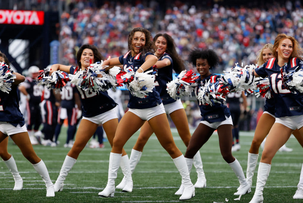 NFL cheerleaders supporting Veterans Day