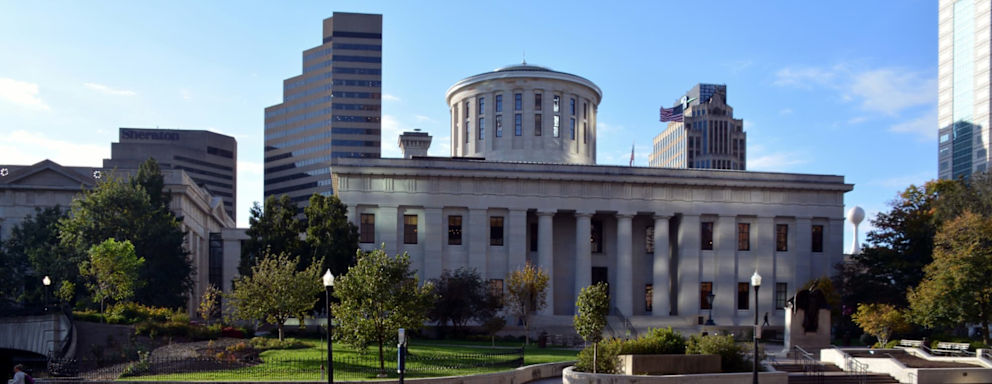 Ohio state capitol building in Columbus