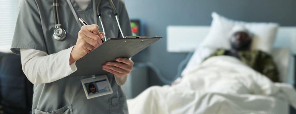 Nurse working in military hospital