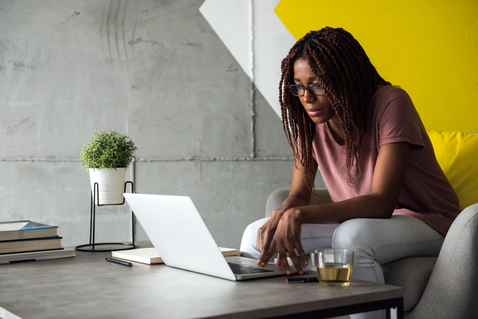 Designer examining a prototype at work