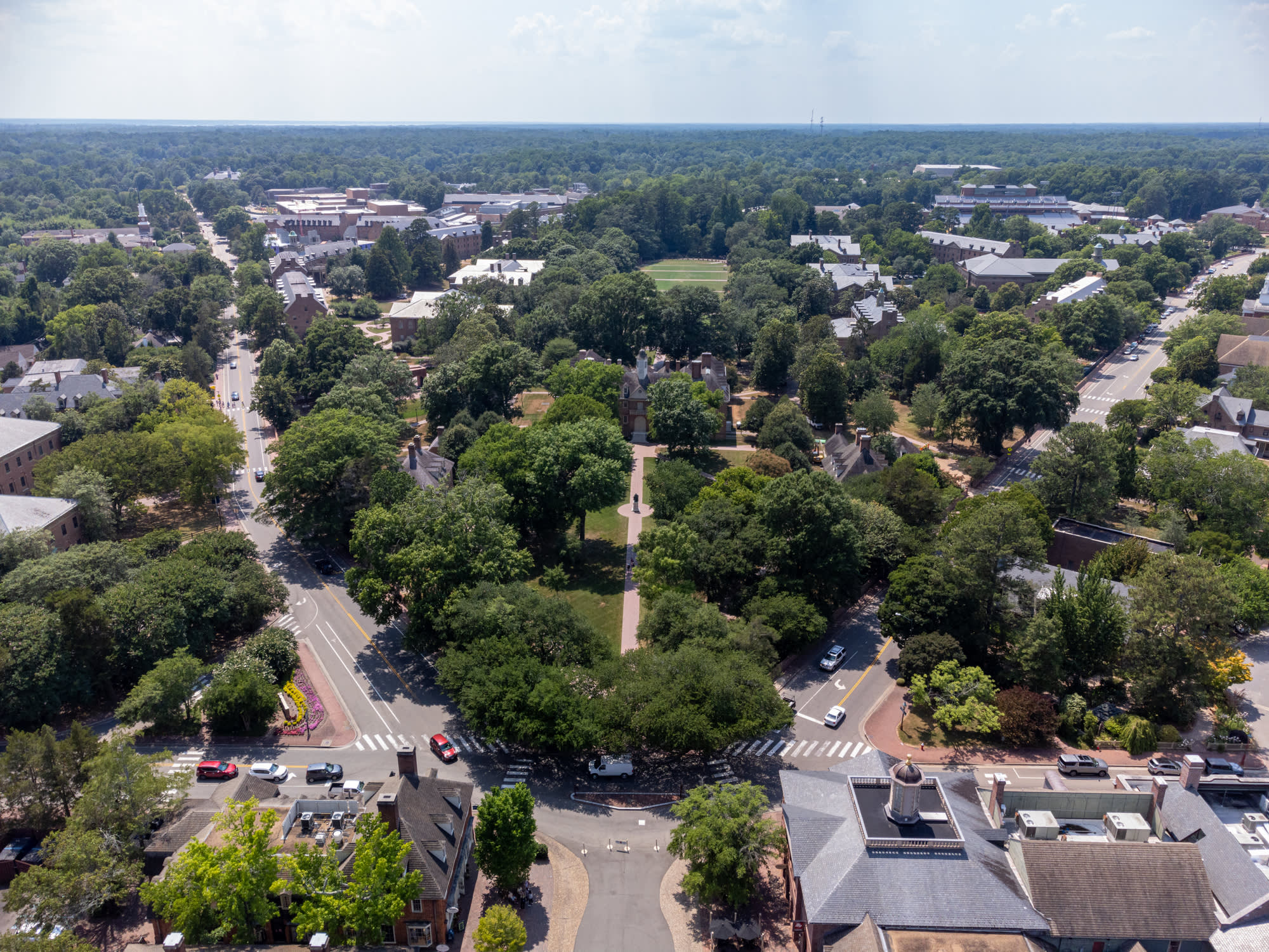 Aerial view of William & Mary campus